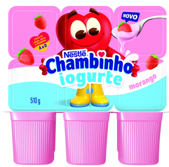 Iogurte Nestle Chambinho Morango 6x1 510gr