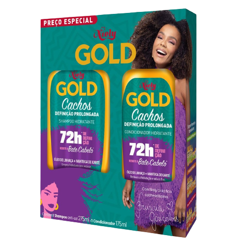 Kit Niely & Gold  Sh/Con Cachos Definicao 275ml + 175ml