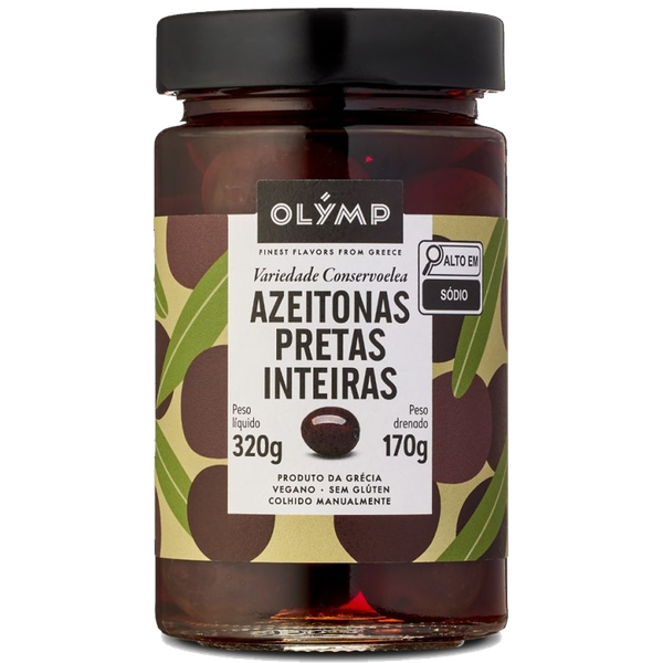 AZEITONAS PRETAS OLYMP INTEIRAS PT 170g