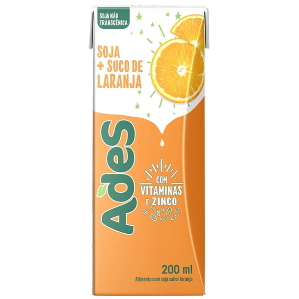 BEB SOJA ADES C/LARANJA TP 200ml