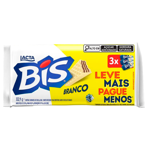 BISC WAFFER BRANCO BIS LACTA PRM 302g