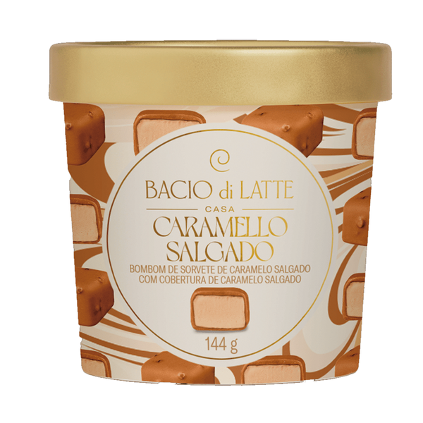 Bombom De Sorvete Caramelo Salgado BACIO DI LATTE 144g