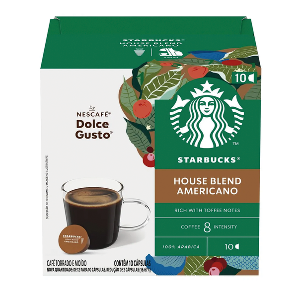 Cápsula de Café House Blend Americano STARBUCKS 85g