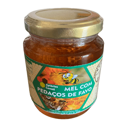 Mel Com Pedaço de Favo Apiarios CANAA 700g