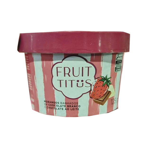 Morango Banhado em Chocolate Branco E Ao Leite FRUIT TITUS 125g
