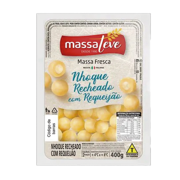 Nhoque Recheado C/ Requeijão MASSA LEVE 400g