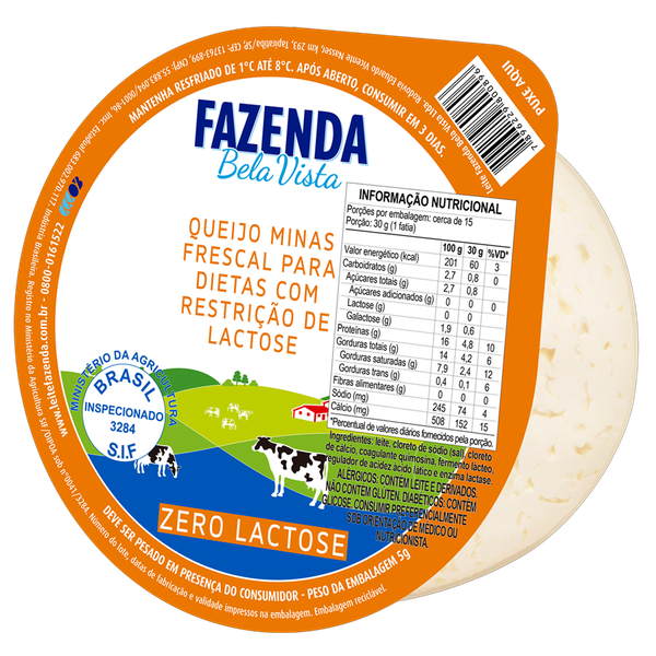 QUEIJO MINAS FRESCAL ZERO LACTOSE FAZENDA kg