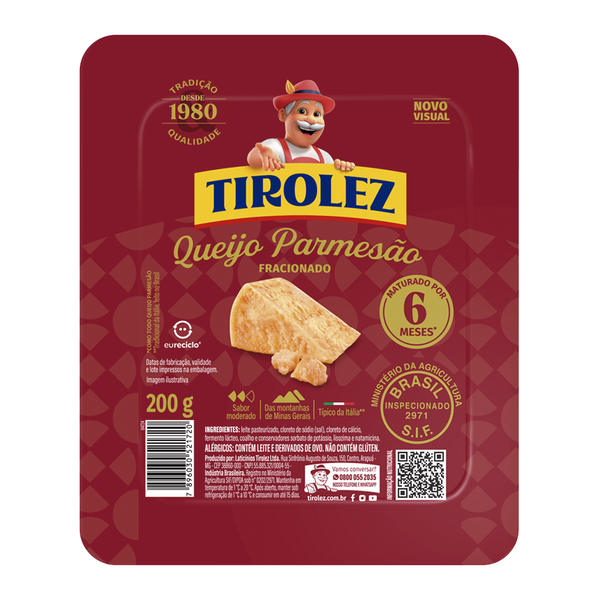 Queijo Parmesão 6 Meses Maturação TIROLEZ 200g