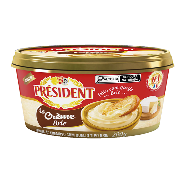 Requeijão Cremoso Com Queijo Brie PRESIDENT 200g