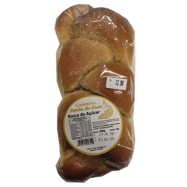 Rosca de Açúcar Média PAVÃO DE OURO 300g