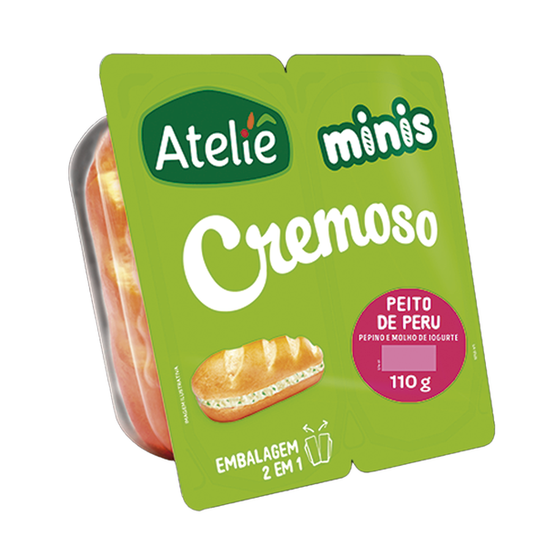 Sanduiche Cremoso Peito de Peru Mini 2 Em 1 ATELIÊ 110g