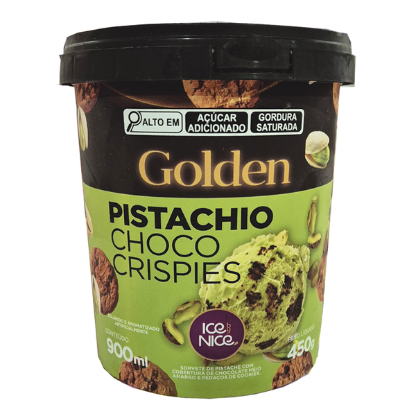 Sorvete Pistachio Choco Crispies ICE BY NICE 900ml