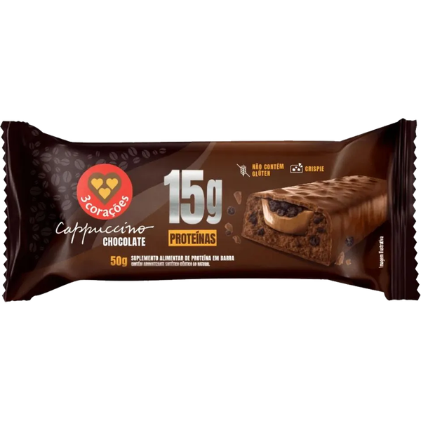 SUPL PROT 3CORACOES CAPPUC CHOC BARRA 50g