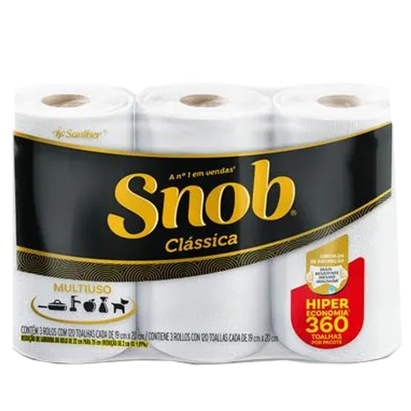 TOALHA PAPEL SNOB C/3un