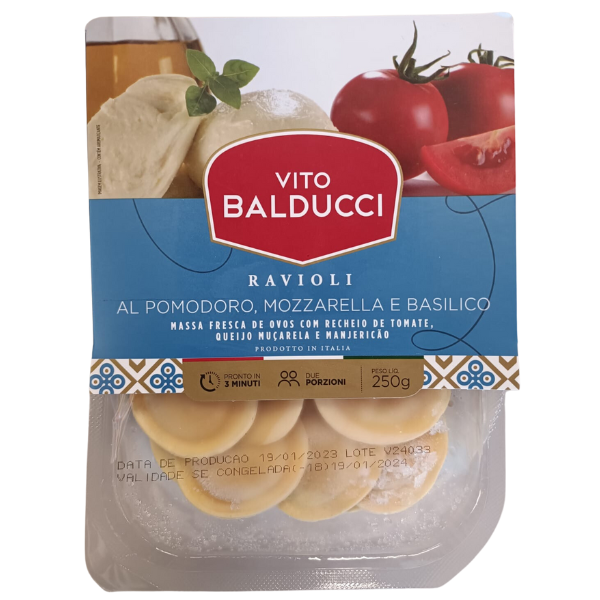 RAVIOLI VITO BALDUCCI RECH. TOMATE, MUSSARELA E MANJERICAO 250G
