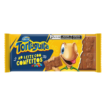 BARRA TORTUGUITA CHOCOLATE CONFEITOS 80G