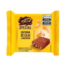 CHOCOLATE ARCOR SPECIAL CASTANHA DE CAJU E AMENDOIM 60G