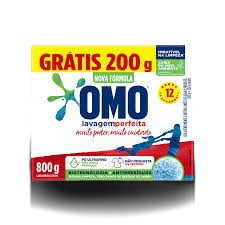 DET EM PO OMO LAVAGEM PERFEITA 800G GTS 200G