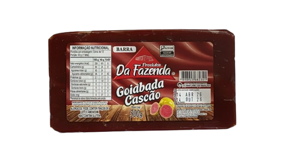 GOIABADA CASCÃO PRODUTOS DA FAZENDA  500G