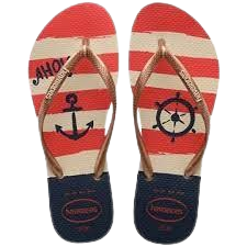 HAVAIANAS SLIM NAUTICAL BEGE PALHA/ROSE GOLD 39/40
