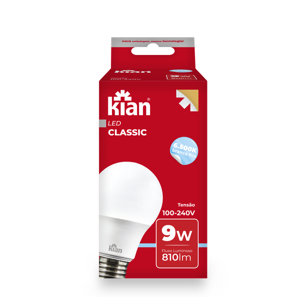 LÂMPADA KIAN LED CLASSIC 9W 5K E27 BIV COD10058