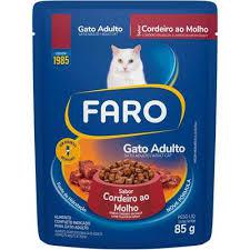 RACAO FARO CORDEIRO AO MOLHO 85G SACHE GATO ADULTO