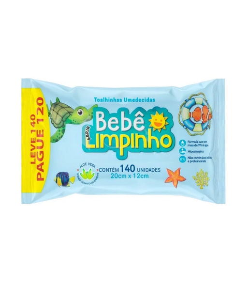 TOALHA UMEDECIDA BEBE LIMPINHO PREMIUM 140UND