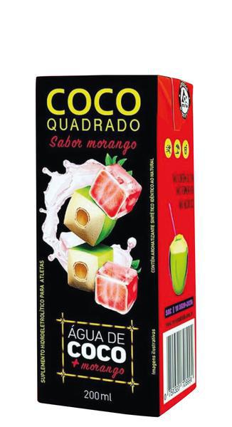 AGUA DE COCO QUADRADO 200ML MORANGO