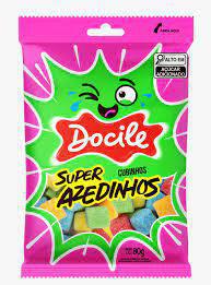 BALAS DE GELATINA DOCILE 80G AZEDINHOS CUBINHOS