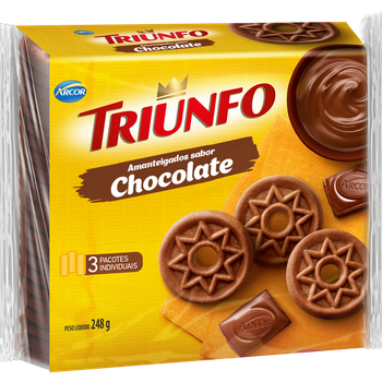 BISCOITO TRIUNFO AMANTEIGADOS 248G CHOCOLATE