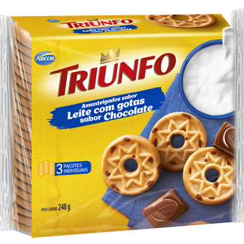 BISCOITO TRIUNFO AMANTEIGADOS 248G GOTAS DE CHOCOLATE
