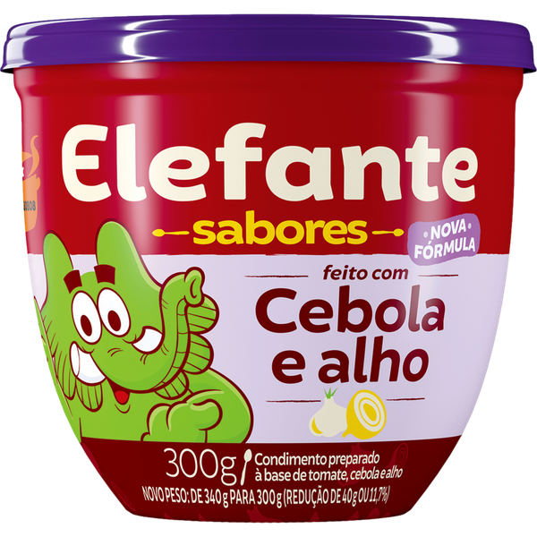 EXTRATO DE TOMATE ELEFANTE POTE 300G CEBOLA E ALHO