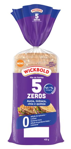 PAO WICK BOLD FORMA 5 ZEROS 400G AVEIA,LINHACA,CHIA E QUINOA