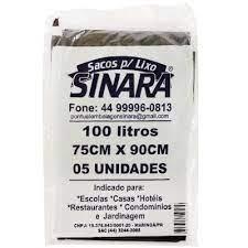 SACO DE LIXO SINARA 100LTS C/5