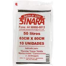SACO DE LIXO SINARA 50LTS C/10