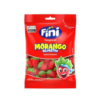 BALA FINI GELATINA  MORANGO SILVESTRE 80