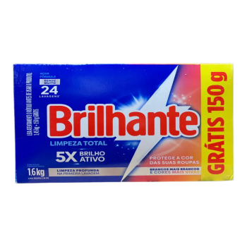 DETERG PO BRILHANTE LIMP TOTAL L1.6KG P1.4KG