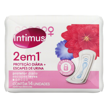 ABSORVENTE INTIMUS 2 EM 1 PROTETOR DIARIO 14 UNIDADES
