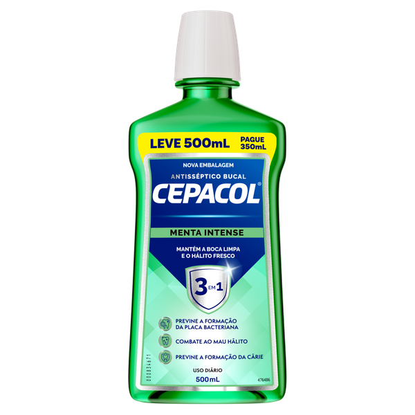 ANTISEPTICO BUCAL CEPACOL MENTA INTENSE L500ML P350ML