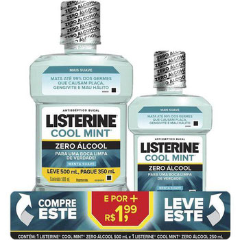 ANTISSEPTICO LISTERINE ZERO 500+250