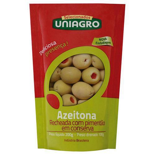 AZEITONA VERDE UNIAGRO CPIMENTAO 100G