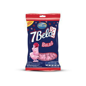 BALA 7 BELO DRAGEADA FRAMB 90G