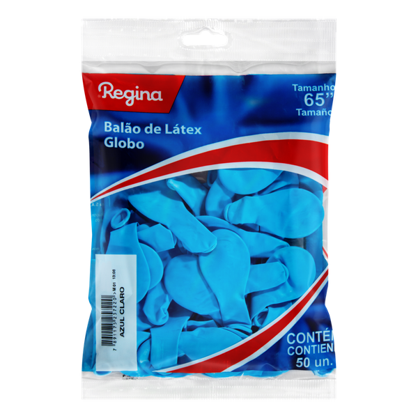 BALAO REGINA N6,5 AZUL CLARO 50UN