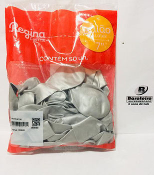 BALAO REGINA N7 METALICO PRATA 50 UN