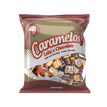 BALAS SIMONETTO CARAMELO LEITE/CHOC 140G