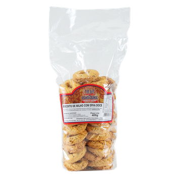 BISC DE MILHO C/ERVA DOCE RECANTO COLONIAL 400G