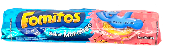 BISC FOMITOS RECHEADO MORANGO 100G