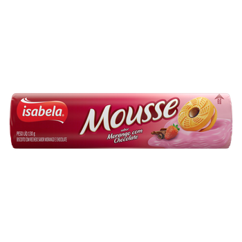 BISC ISABELA MOUSSE MORANGO/CHOC 130G