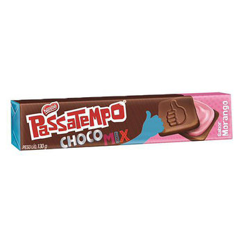 BISC PASSATEMPO CHOCOMIX MORANGO 130G