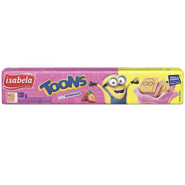 BISC RECH ISABELA TOONS MORANGO 130G